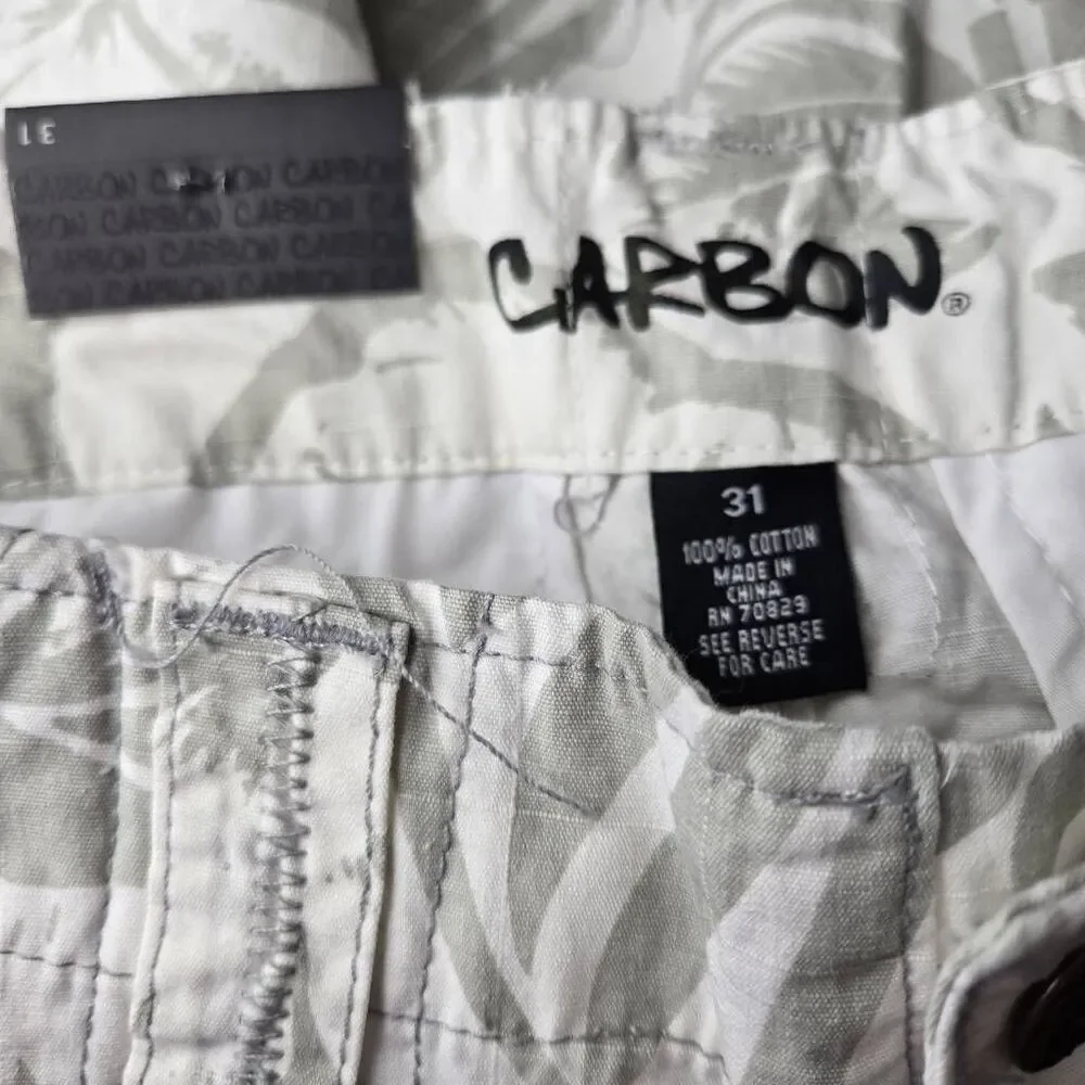 Carbon Men's Cargo Shorts Size 31 Tropical Print Hawaiian NWT